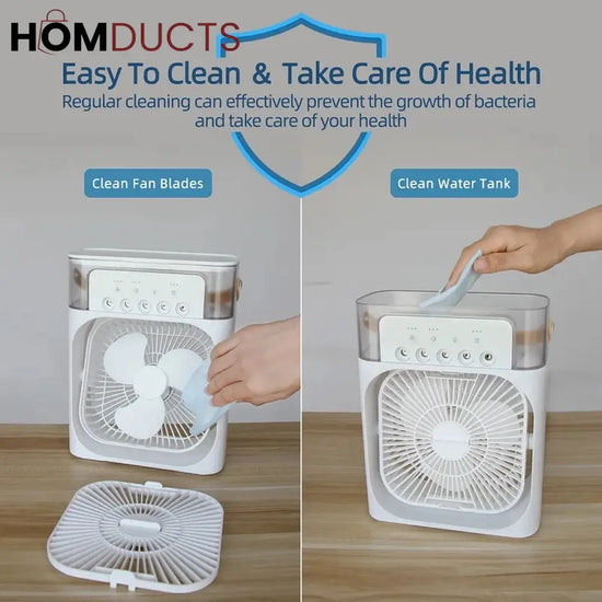 Usb Electric Portable Air Conditioner Fan | Humidifier Function | Led Night Light Water Mist